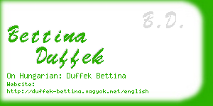 bettina duffek business card